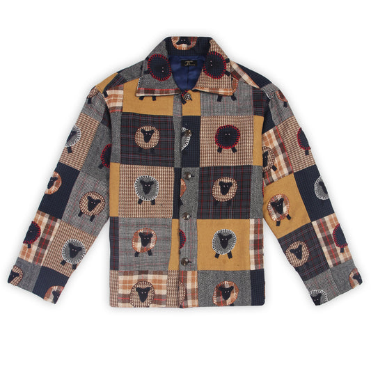 “Marco unisex patchwork also shirt jacket multi with applicate detailing
“Wool blend appliqué and patchwork jacket for men and women”
