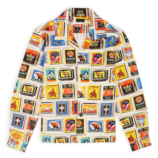 “Patches shacket matchbox inspired patchwork multicolor aurora men” 