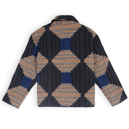 Multicolor wool blended fabric unisex patchwork shirt jacket 
“Jack unisex multicolor wool blend jacket with all-over patchwork”