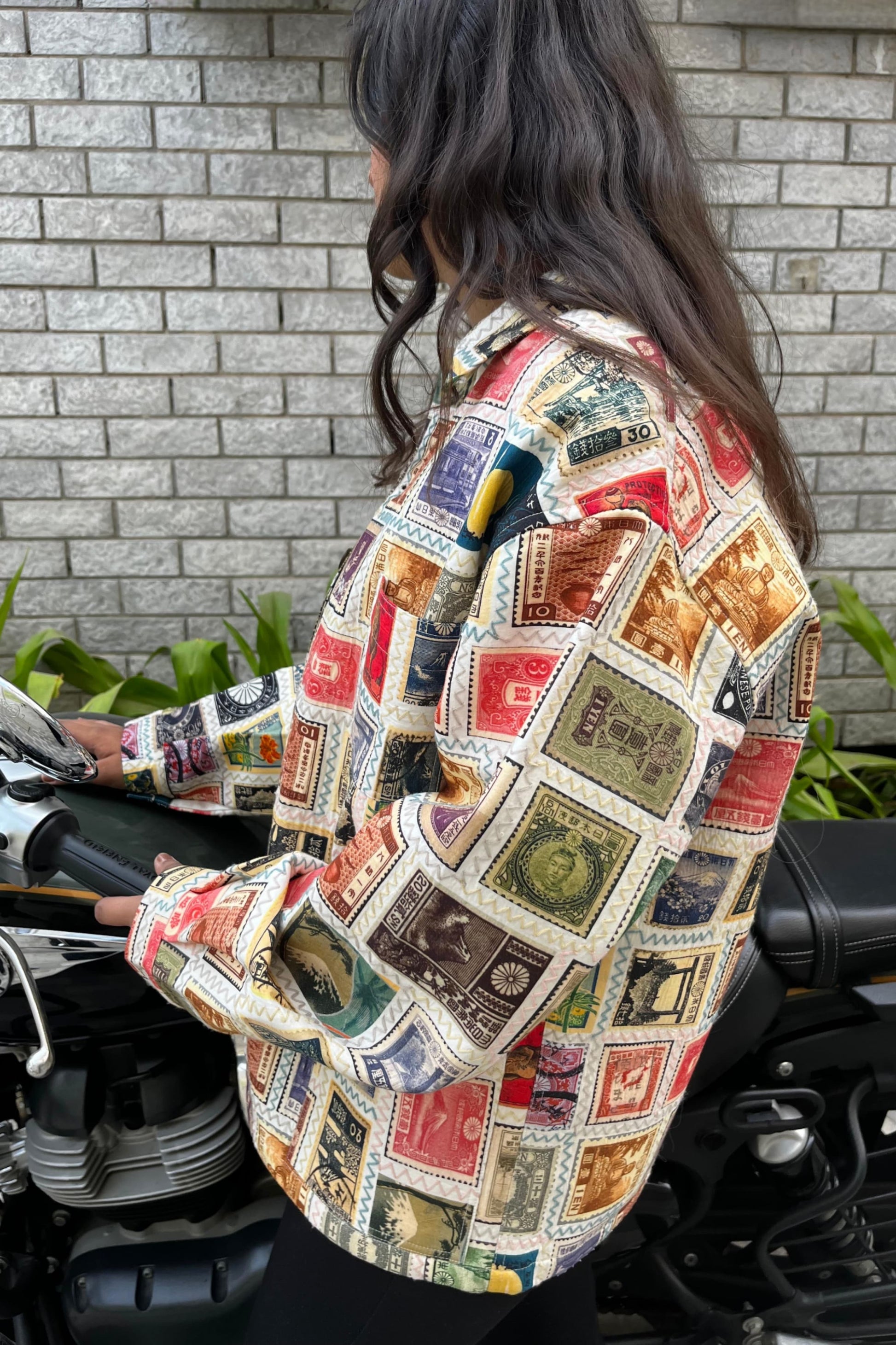 “Victor unisex multicolor cotton satin shirt jacket with hand embroidery”