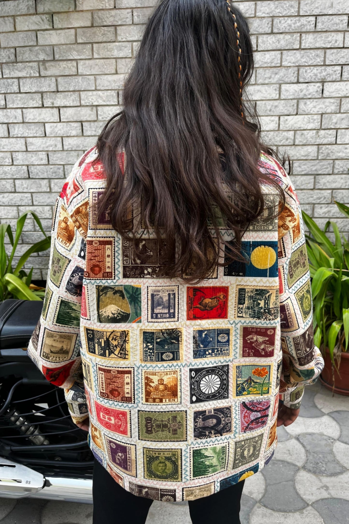 “Victor unisex multicolor cotton satin shirt jacket with hand embroidery”